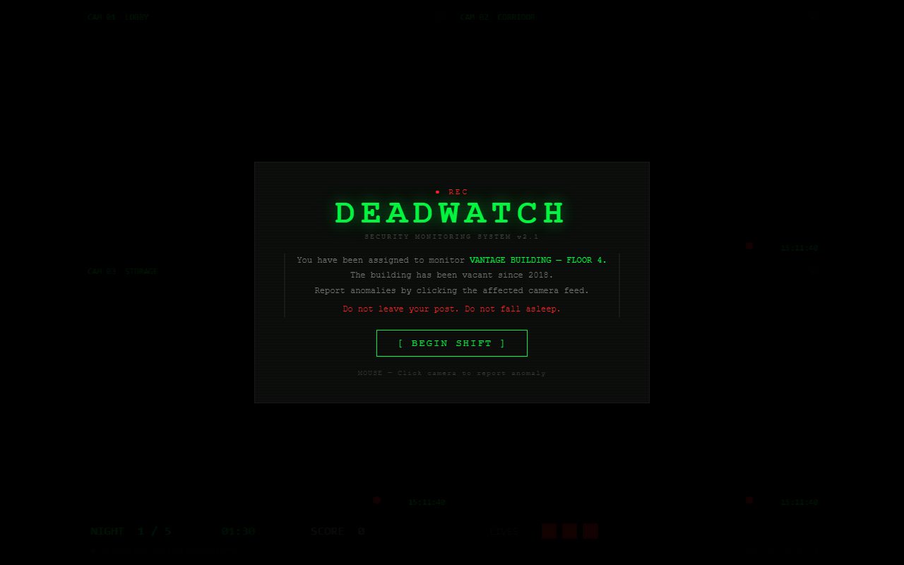 Titelscherm van DEADWATCH